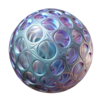 magnificent romantic organic A floating, translucent orb with intricate fractal patterns. NO BACKGROUND with Transparent Background. professional png