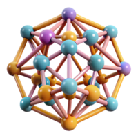 notable futuristic A complex, geometric shape made of interconnected lines and dots. NO BACKGROUND with Transparent Background. crisp png