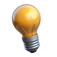 pristine modern A single, light bulb with a filament of energy. NO BACKGROUND with Transparent Background. 4K png