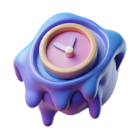 picturesque avant-garde An abstract representation of time with a melting clock. NO BACKGROUND with Transparent Background. 8K png