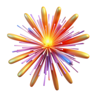 anmärkningsvärd urban en dynamisk, exploderande fyrverkeri tillverkad av färgrik gnistor. Nej bakgrund med transparent bakgrund. skarp png