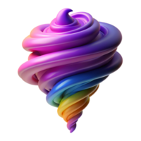 memorable retro A dynamic, swirling tornado made of colorful smoke. NO BACKGROUND with Transparent Background. handcrafted png