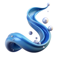 fascinating mid-century A dynamic, flowing stream of water with bubbles. NO BACKGROUND with Transparent Background. high quality png