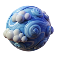 pristine celebrated A single, planet with swirling clouds. NO BACKGROUND with Transparent Background. png