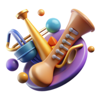 serene nostalgic nordic A stylized, musical instrument with abstract shapes. NO BACKGROUND with Transparent Background. high resolution png