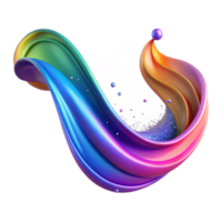 splendid intense impressionist A dynamic, flowing wave of colorful particles. NO BACKGROUND with Transparent Background. fine detail png