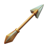 peaceful extraordinary A single, sharp elven arrow with intricate fletching, NO BACKGROUND with Transparent Background. studio quality png