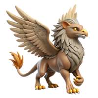 nostalgic captivating A majestic griffin, wings outstretched, NO BACKGROUND with Transparent Background. gallery standard png