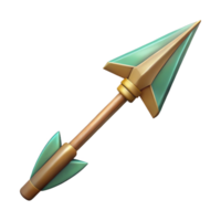 serene celebrated A single, sharp elven arrow with intricate fletching, NO BACKGROUND with Transparent Background. png