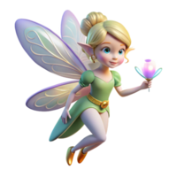 rare vintage A delicate fairy with iridescent wings, holding a firefly, NO BACKGROUND with Transparent Background. studio quality png