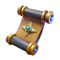 sought-after vintage A single, ancient scroll with mystical symbols, NO BACKGROUND with Transparent Background. artisan png