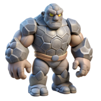 stunning timeless A powerful golem made of stone, NO BACKGROUND with Transparent Background. png