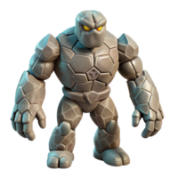 rare classic A powerful golem made of stone, NO BACKGROUND with Transparent Background. sharp png