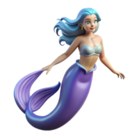 radiant tranquil avant-garde A beautiful mermaid with flowing tail, NO BACKGROUND with Transparent Background. high quality png