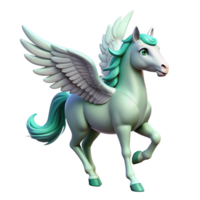 mesmerizing futuristic A graceful pegasus with feathered wings, NO BACKGROUND with Transparent Background. 4K png