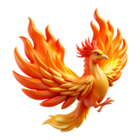 nostalgic dazzling A majestic phoenix engulfed in flames, NO BACKGROUND with Transparent Background. elite png