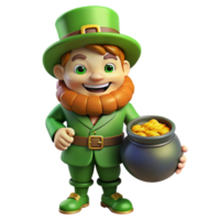 striking minimalist A mischievous leprechaun with a pot of gold, NO BACKGROUND with Transparent Background. top-tier png