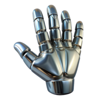 tranquil breathtaking A single, shiny, metallic robot hand, NO BACKGROUND with Transparent Background. original png