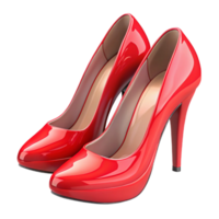 fascinating artistic A pair of red high heels. NO BACKGROUND with Transparent Background. detailed png