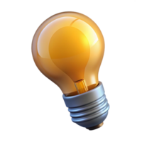 joyful spectacular A light bulb with a glowing filament. NO BACKGROUND with Transparent Background. impeccable png