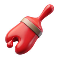 melancholic extraordinary A paintbrush dripping with red paint. NO BACKGROUND with Transparent Background. 4K png