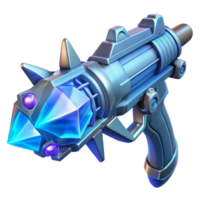 romantic hypnotic Crystal-powered energy weapon with intricate carvings. NO BACKGROUND with Transparent Background. high resolution png