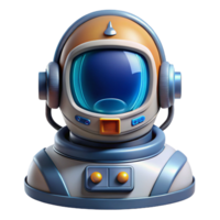 striking industrial Highly detailed spacesuit helmet with HUD display. NO BACKGROUND with Transparent Background. masterfully captured png