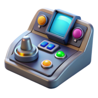magnificent signature Stylized spaceship cockpit control panel with illuminated buttons. NO BACKGROUND with Transparent Background. png