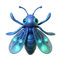 sumptuous intense geometric A single, bioluminescent alien insect. NO BACKGROUND with Transparent Background. crisp png