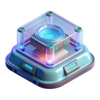 mesmerizing reflective elegant A futuristic communication device with holographic interface. NO BACKGROUND with Transparent Background. impeccable png