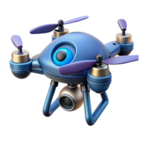 reflective striking A high-tech security drone with rotating cameras. NO BACKGROUND with Transparent Background. 4K png