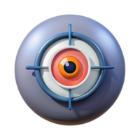 picturesque standout A cyborg eye with a zoom lens and targeting reticle. NO BACKGROUND with Transparent Background. png