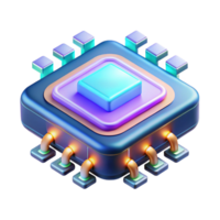 melancholic spectacular A futuristic data chip with glowing circuits. NO BACKGROUND with Transparent Background. high quality png