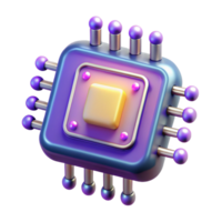 spectacular celebrated A futuristic data chip with glowing circuits. NO BACKGROUND with Transparent Background. png