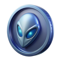 signature renaissance A single, intricately designed alien coin. NO BACKGROUND with Transparent Background. authentic png