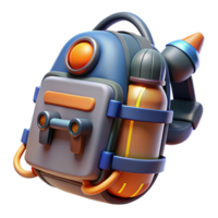 majestic nordic A futuristic backpack with integrated jetpack thrusters. NO BACKGROUND with Transparent Background. premium png