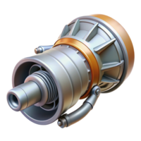 inspired impressionist A highly detailed model of a spaceship engine nozzle. NO BACKGROUND with Transparent Background. professional png