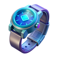 playful stunning A futuristic wristwatch with holographic time display. NO BACKGROUND with Transparent Background. masterfully captured png