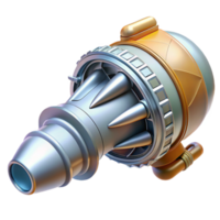 pristine rustic A highly detailed model of a spaceship engine nozzle. NO BACKGROUND with Transparent Background. professional png