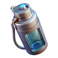 radiant minimalist A futuristic water bottle with built-in purifier. NO BACKGROUND with Transparent Background. top-tier png