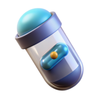 melancholic serene A futuristic pill bottle with smart dispensing system. NO BACKGROUND with Transparent Background. sharp png