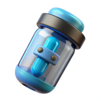 stunning unforgettable A futuristic pill bottle with smart dispensing system. NO BACKGROUND with Transparent Background. png