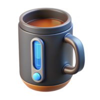 majestic romantic rustic A futuristic coffee mug with temperature control. NO BACKGROUND with Transparent Background. crisp png