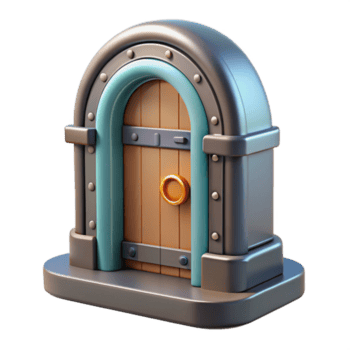 raro meio século uma alta resolução modelo do uma nave espacial porta. não fundo com transparente fundo. exclusivo png