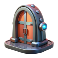 reflective immaculate A high-resolution model of a spaceship door. NO BACKGROUND with Transparent Background. authentic png