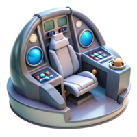 serene quintessential A high-resolution model of a spaceship cockpit. NO BACKGROUND with Transparent Background. png