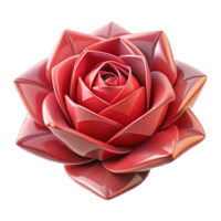 pristine signature A single, blooming rose made entirely of geometric shapes. NO BACKGROUND with Transparent Background. png