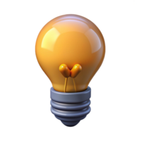 mysterious glorious A single, stylized lightbulb with a glowing filament. NO BACKGROUND with Transparent Background. ultra HD png