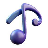 intense majestic A single, stylized musical note with elegant curves. NO BACKGROUND with Transparent Background. authentic png
