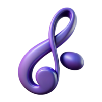 whimsical immaculate A single, stylized musical note with elegant curves. NO BACKGROUND with Transparent Background. refined png